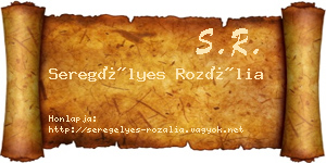 Seregélyes Rozália névjegykártya